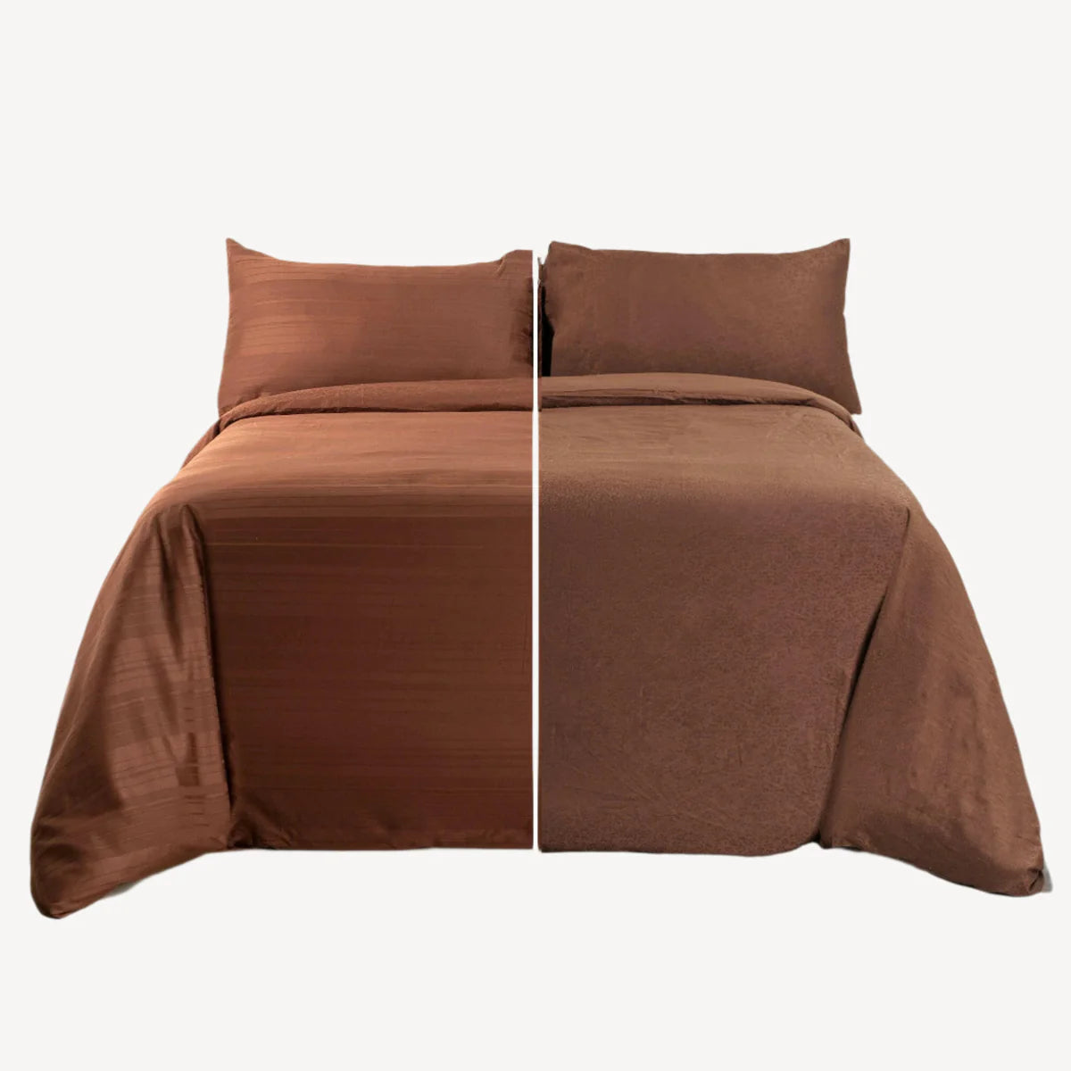 Cocoa Front Reversible Duvet Cover Set